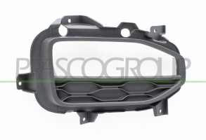 REJILLA SUPERIOR DERECHA PARAGOLPES-NEGRA-CON AGUJEROS LUZ DIURNA RECTANGULAR HALOGENA Y SENSORES DE APARCAMIENTO